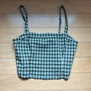 Hollister Plaid Cropped Tank Top